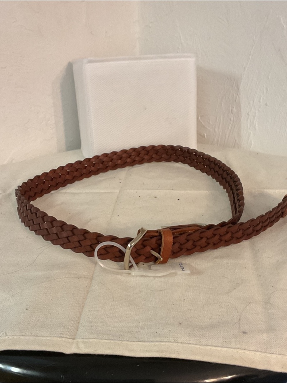 Old Navy Braided Leather Belt Size XS-S Cognac/Brown NWOT